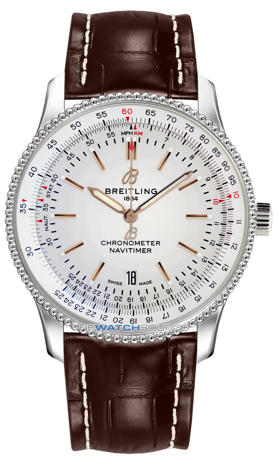 Breitling Navitimer Automatic 41mm Brown Leather Strap Mens Watch - A17326211G1P1