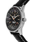 Breitling Automatic 41mm Black Dial Black Leather Strap Watch for Men - A17326241B1P1