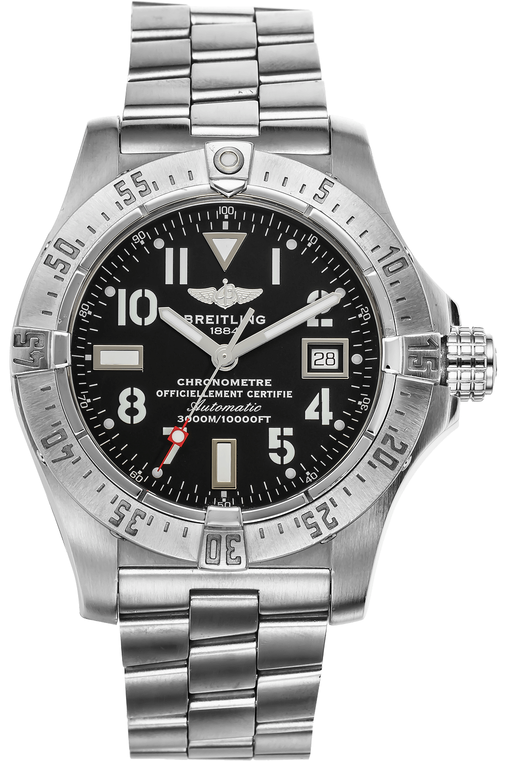 Breitling Avenger II Seawolf 45mm Grey Dial Silver Steel Strap Mens Watch - A1733110/F563