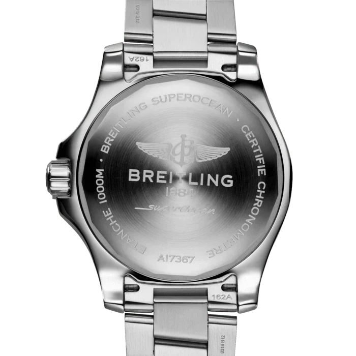 Breitling Superocean Automatic 44mm Yellow Dial Silver Steel Strap Watch for Men - A17375211/1A1