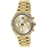 Michael Kors Brinkley Diamonds Gold Dial Gold Steel Strap Watch for Women - MK6187