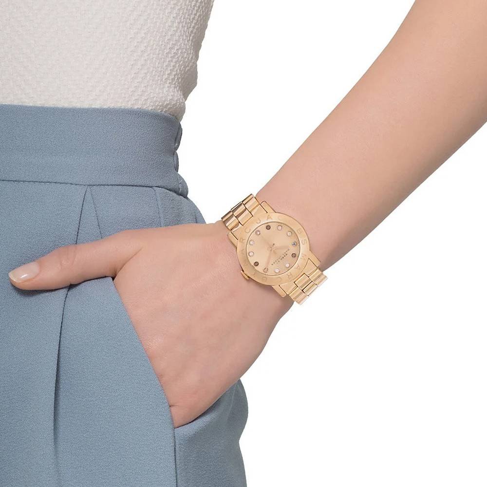 Marc Jacobs Amy Dexter Rose Gold Dial Rose Gold Steel Strap Watch for Women - MBM3216