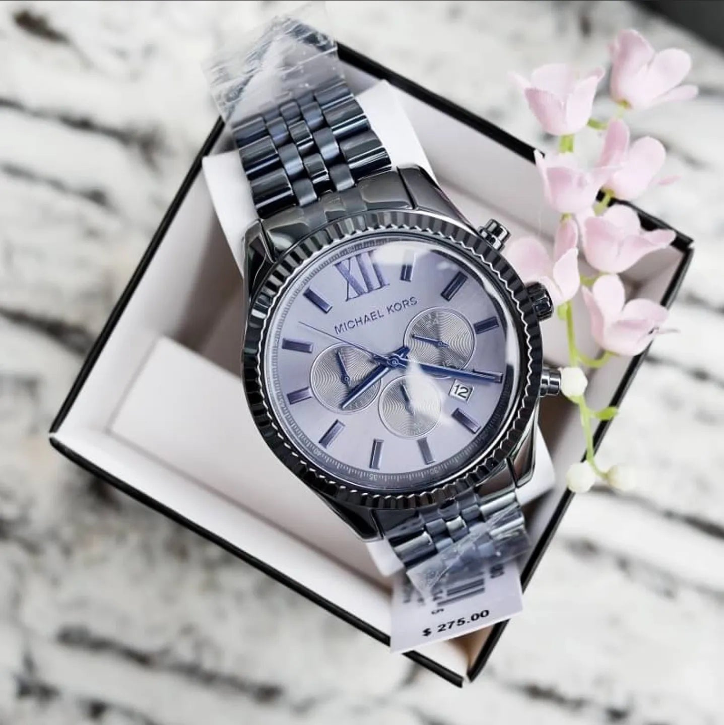 Michael Kors Lexington Chronograph Blue Dial Blue Steel Strap Watch for Men - MK8480