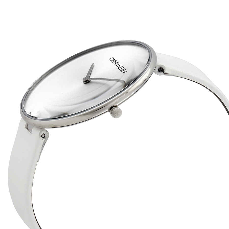 Calvin Klein Full Moon White Dial White Leather Strap Watch for Women - K8Y231L6