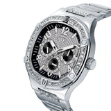 Guess Duke Glitz Black Dial Silver Steel Strap Watch For Men - GW0576G1