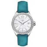 Tag Heuer Formula 1 Quartz Diamonds Mother of Pearl Dial Blue Leather Strap Watch for Women - WBJ131A.FC8256