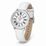 Michele Serein Mother of Pearl Dial White Leather Strap Watch for Women - MWW21B000013