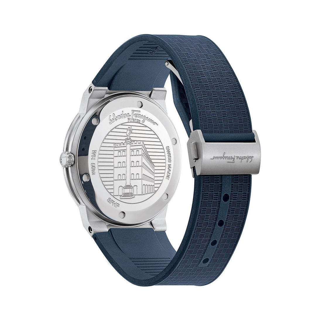 Salvatore Ferragamo Sapphire Blue Dial Blue Rubber Strap Watch for Men - SFHP00120