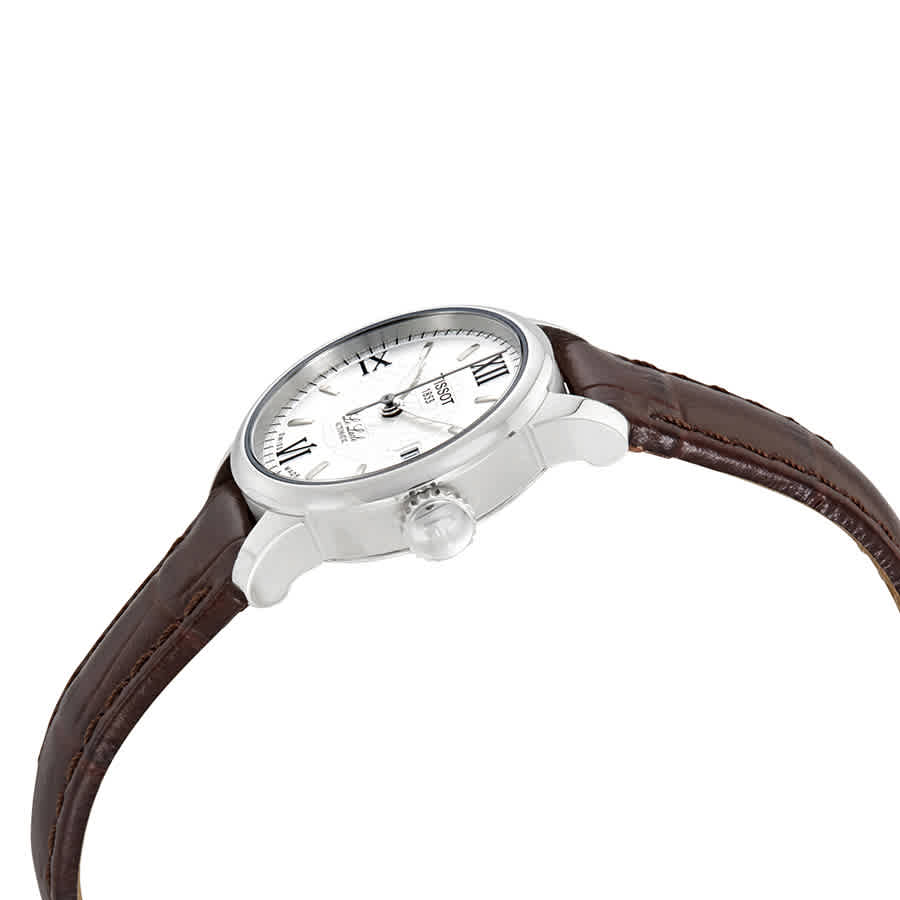 Tissot Le Locle Automatic Lady Silver Dial Brown Leather Strap Watch For Women - T41.1.113.77