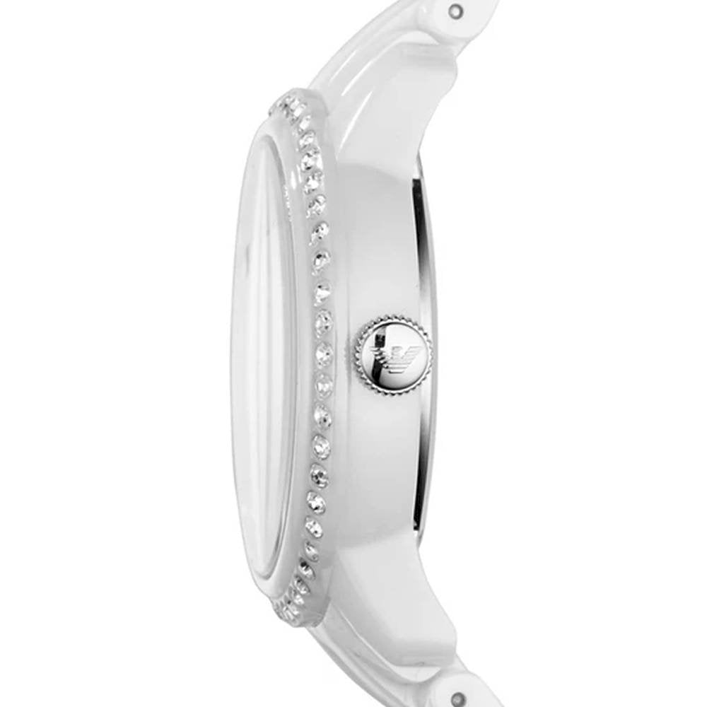 Emporio Armani Ceramic White Dial White Ceramic Bracelet Watch For Women - AR1477