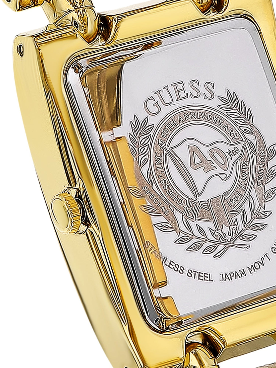 Guess Mod G Gold Dial Gold Steel Strap Watch for Women - GW0294L2
