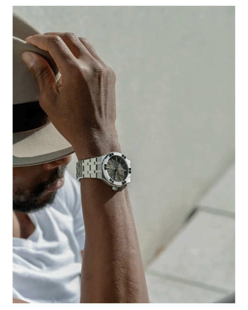 Maurice Lacroix Aikon Automatic Black Dial Silver Steel Strap Watch For Men - AI6008-SS002-330-1