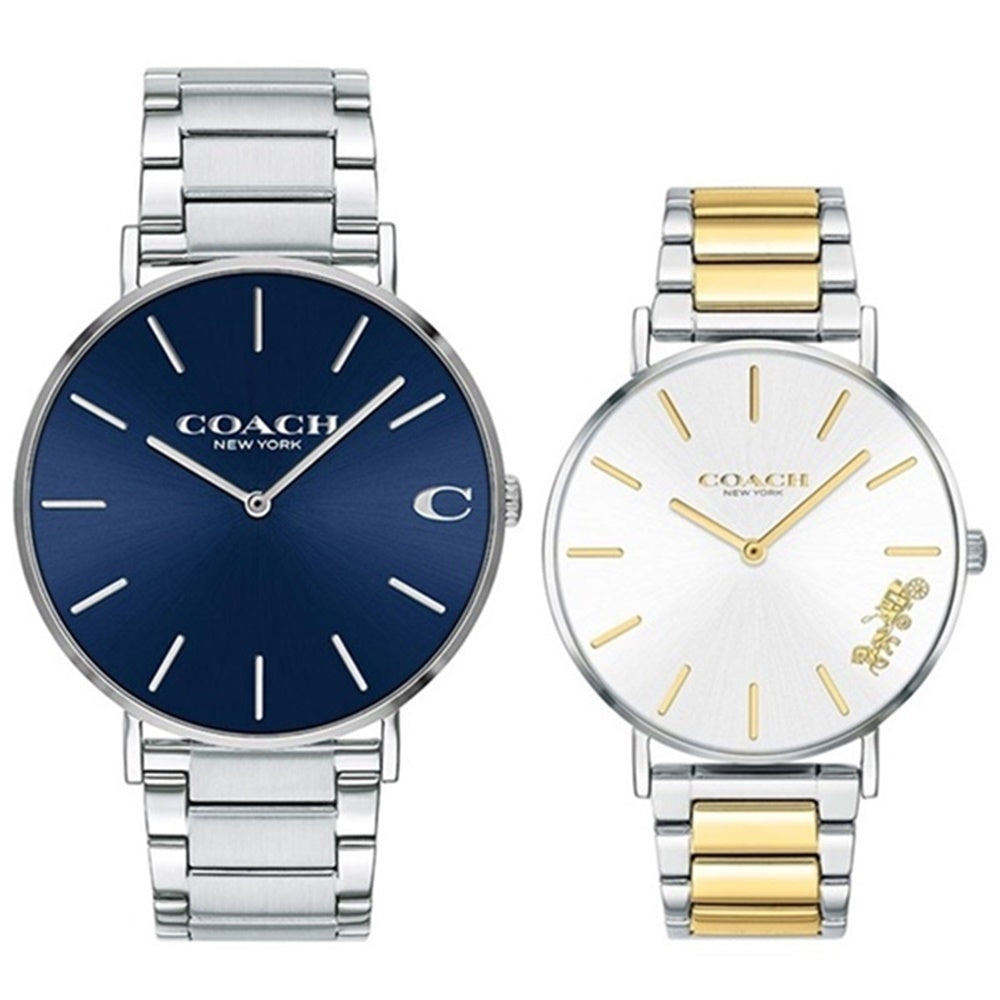 Coach Charles Blue Dial Silver Steel Strap Watch for Men - 14602429