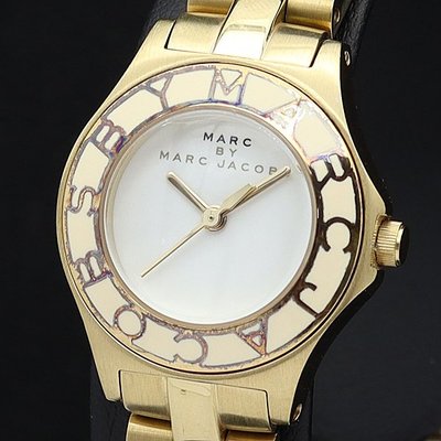Marc Jacobs Amy White Dial Gold Steel Strap Watch for Women - MBM3051