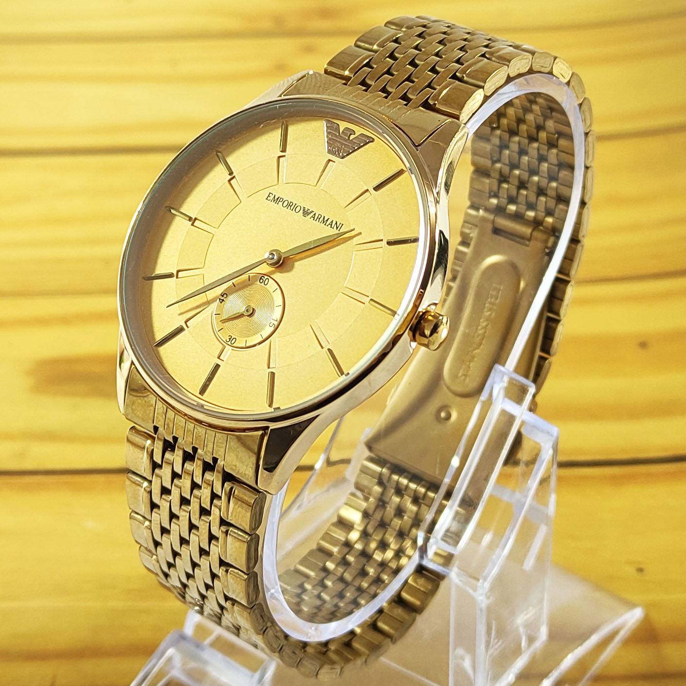 Emporio Armani Classic Silver Dial Two Tone Steel Strap Watch For Men - AR1839