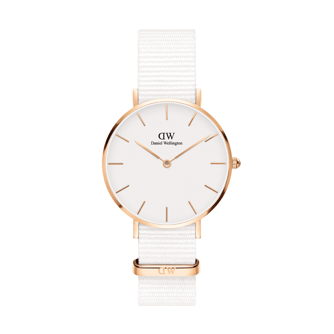 Daniel Wellington Petite Dover Quartz White Dial White NATO Strap Watch For Women - DW001000313