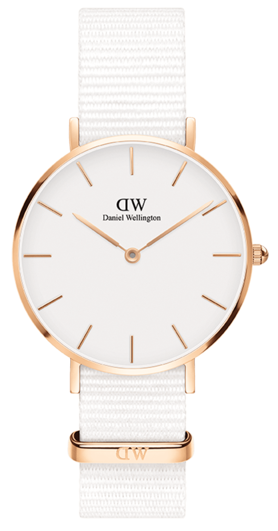 Daniel Wellington Classic Petite Dover White Dial White Nylon Strap Watch For Women - DW00100311