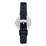 Emporio Armani Kappa White Mother of Pearl Dial Black Leather Strap Watch For Women - AR2509