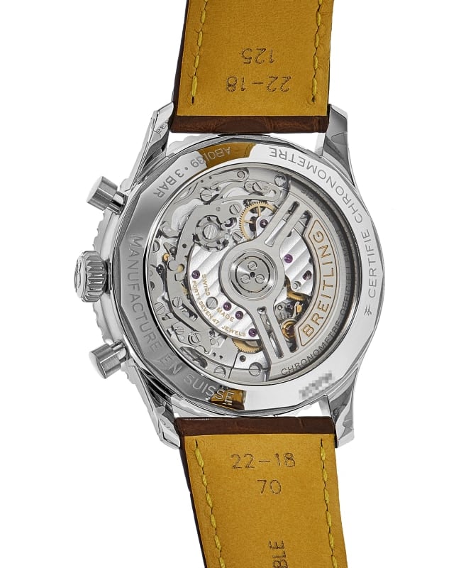 Breitling Navitimer B01 Chronograph 41 White Dial Brown Leather Strap Watch for Men - AB0139211G1P1