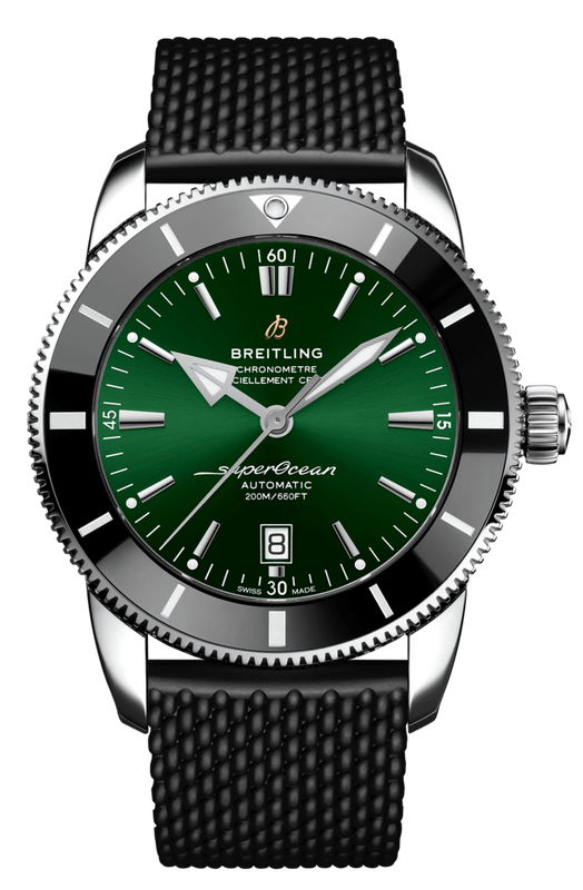 Breitling Superocean Heritage B20 Automatic 46 Green Dial Black Mesh Bracelet Watch for Men - AB2020121L1S1