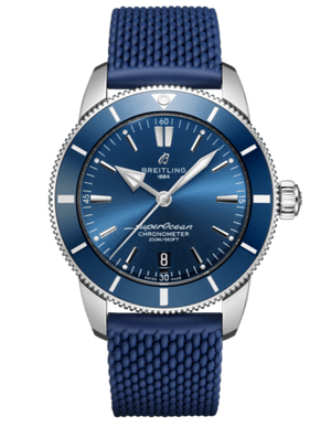 Breitling Superocean Heritage II B20 44mm Blue Dial Blue Rubber Strap Mens Watch - AB2030161C1S1