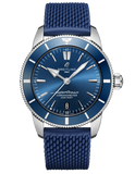 Breitling Superocean Heritage II B20 44mm Blue Dial Blue Rubber Strap Mens Watch - AB2030161C1S1