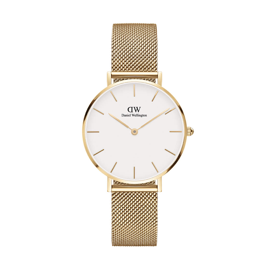 Daniel Wellington Classic Petite Evergold White Dial Gold Mesh Bracelet Watch For Women - DW00100350