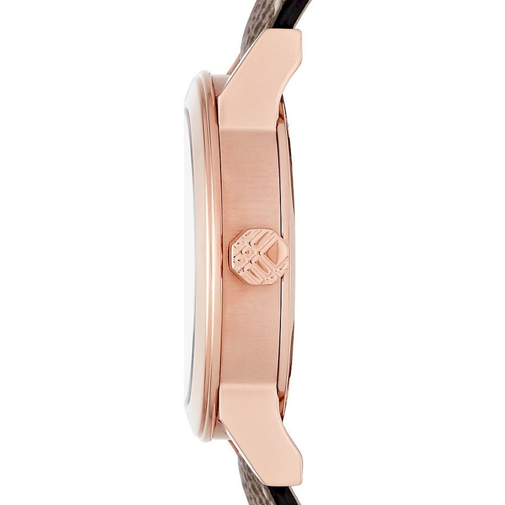 Burberry The City Pink Dial Brown Leather Strap Watch for Women - BU9236