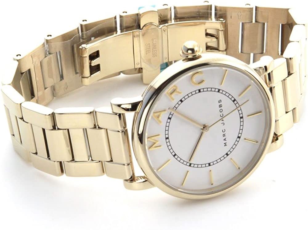Marc Jacobs Roxy White Dial Gold Steel Strap Watch for Women - MJ3522