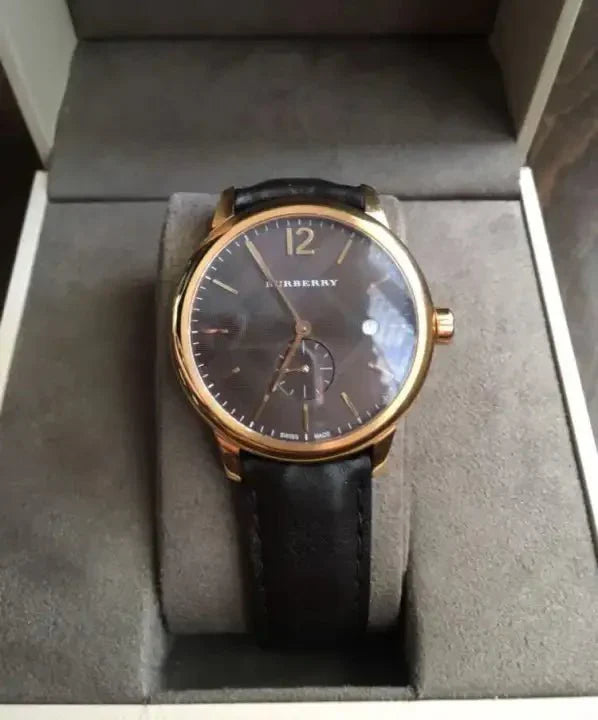 Burberry The Classic Brown Dial Brown Leather Strap Watch for Men - BU10012