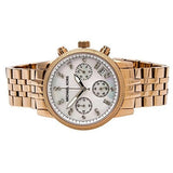 Michael Kors Damen White Dial Rose Gold Steel Strap Watch for Women - MK5026