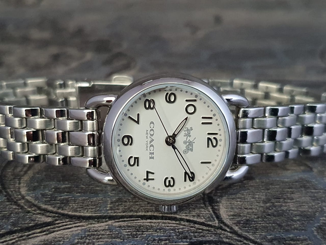 Coach Delancey White Dial Silver Steel Strap Watch for Women - 14502240