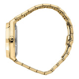 Maserati Stile Black Dial Gold Steel Strap Watch For Men - R8853142004