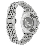 Emporio Armani Franco Black Dial Silver Steel Strap Watch For Men - AR0373
