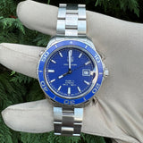 Tag Heuer Aquaracer Calibre 5 Automatic Blue Dial Silver Steel Strap Watch for Men - WAK2111.BA0830