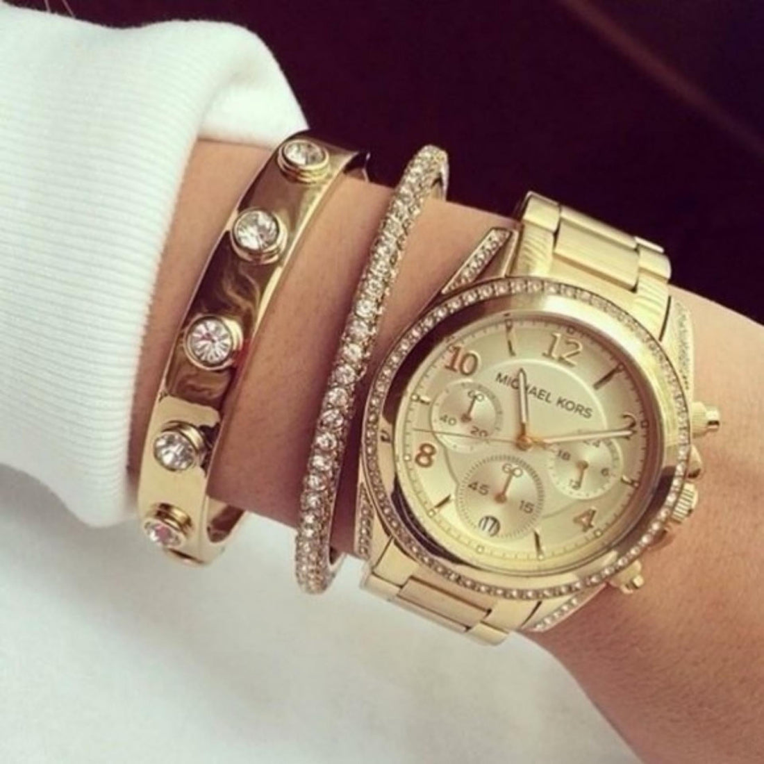 Michael Kors Blair Gold Dial Gold Steel Strap Watch for Women - MK5639