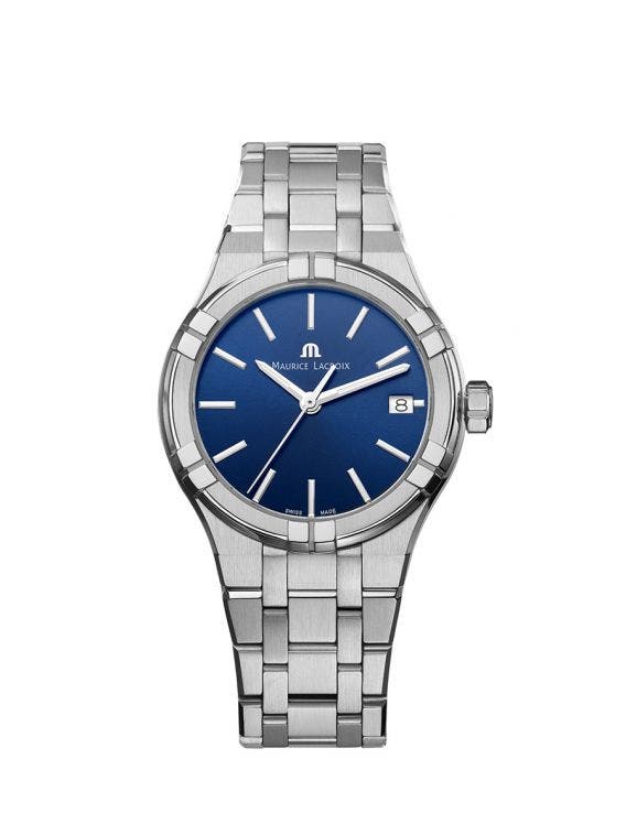 Maurice Lacroix Aikon Date Blue Dial Silver Steel Strap Watch for Men - AI1108-SS002-430-1