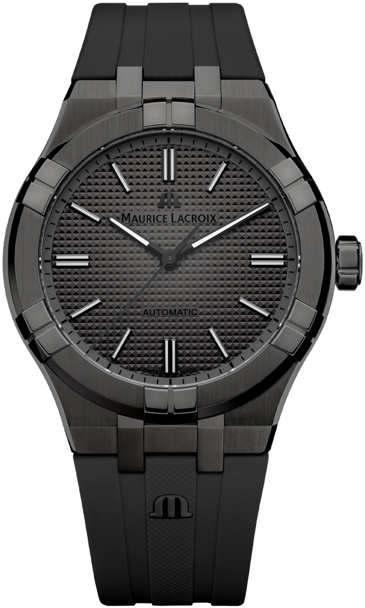 Maurice Lacroix Aikon Automatic Gunmetal Dial Black Rubber Strap Watch For Men - AI6008-PVB00-330-2