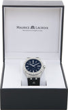Maurice Lacroix Aikon Date Automatic Black Dial Black Leather Strap Watch For Men - AI6008-SS001-330-1
