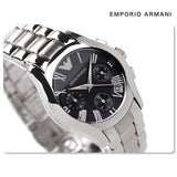 Emporio Armani Velente Chronograph Black Dial Silver Steel Strap Watch For Women - AR0674