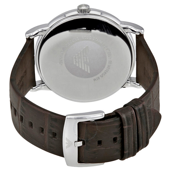 Emporio Armani Luigi Quartz Gray Dial Brown Leather Strap Watch For Men - AR1996