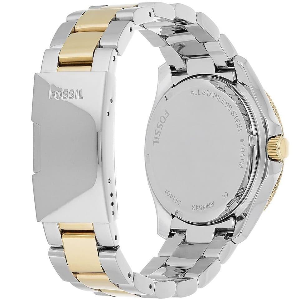 Fossil Cecile White Dial Two Tone Steel Strap Watch for Women - AM4543