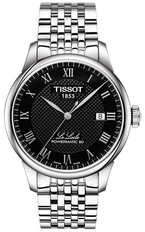 Tissot T Classic Le Locle Powermatic 80 Black Dial Silver Steel Strap Watch For Women - T41.1.483.53