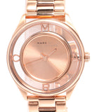 Marc Jacobs Tether Transparent Rose Gold Dial Rose Gold Steel Strap Watch for Women - MBM3414