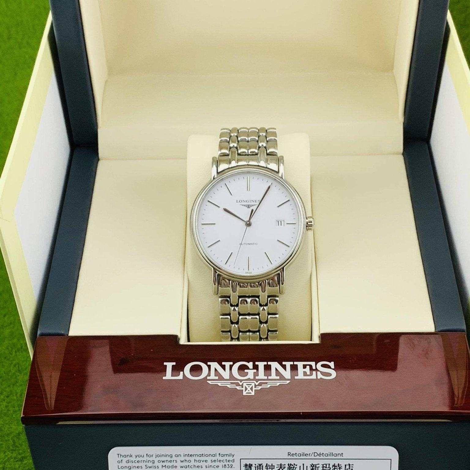 Longines Presence Automatic White Dial Silver Steel Strap Watch for Men - L4.921.4.12.6