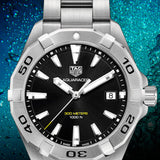 Tag Heuer Aquaracer Black Dial Silver Steel Strap Watch for Men - WBD1110.BA0928