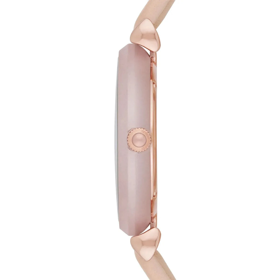 Emporio Armani Gianni T-Bar Quartz Rose Gold Dial Pink Leather Strap Watch For Women - AR11001