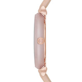 Emporio Armani Gianni T-Bar Quartz Rose Gold Dial Pink Leather Strap Watch For Women - AR11001