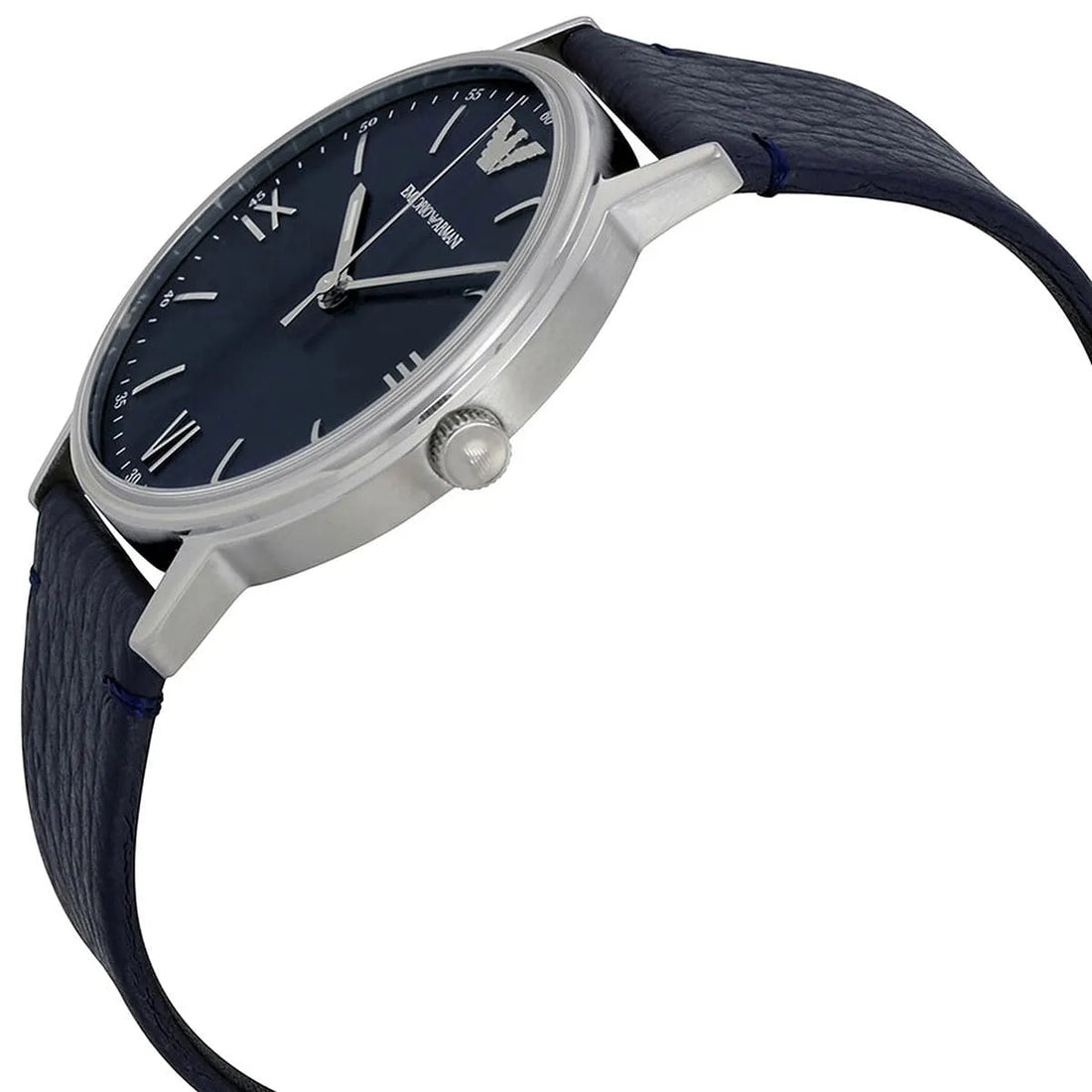 Emporio Armani Kappa Quartz Blue Dial Blue Leather Strap Watch For Women - AR11012