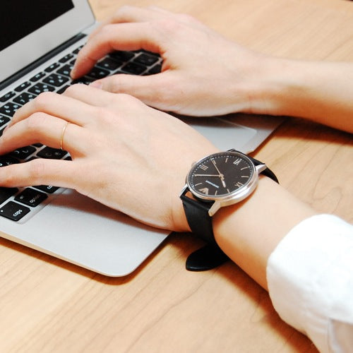 Emporio Armani Kappa Analog Quartz Black Dial Black Leather Strap Watch For Men - AR11013